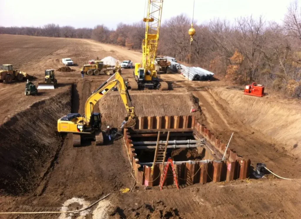 Heavy machinery digging